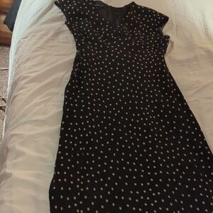 Jones New York Black and White Polka Dot Midi Dress